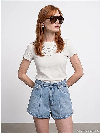 Dilvin t-shirt femme à col rond et manches courtes
