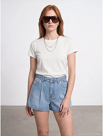 Dilvin t-shirt femme à col rond et manches courtes