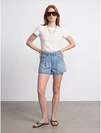 Dilvin t-shirt femme à col rond et manches courtes