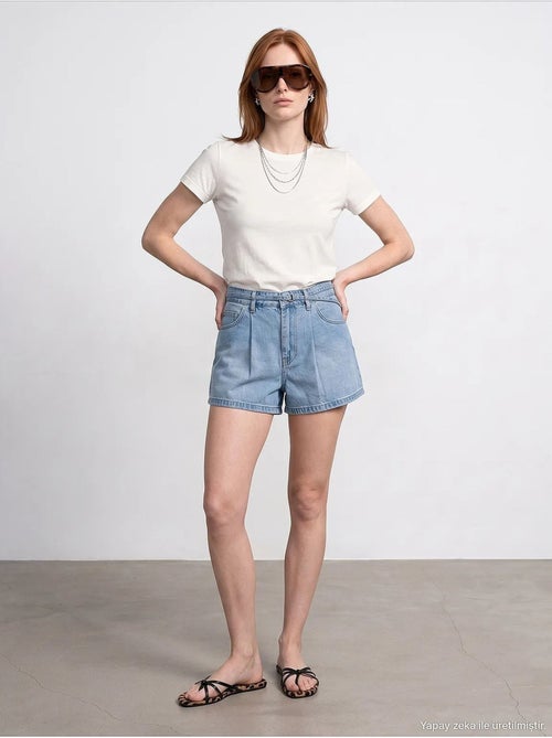 T-shirt femme à col rond et manches courtes dilvin - Kiabi