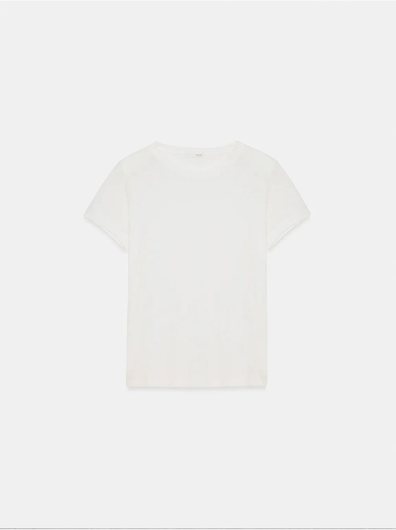 T-shirt femme à col rond et manches courtes dilvin Blanc cassé - Kiabi