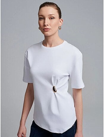 T-shirt femme à col rond et manches courtes dilvin