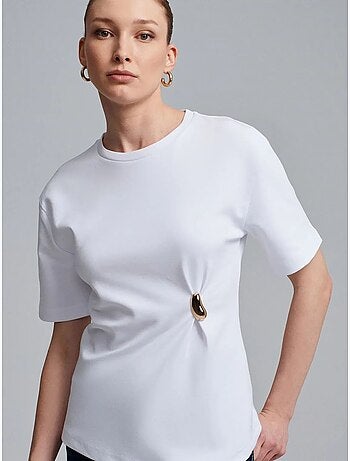 T-shirt femme à col rond et manches courtes dilvin