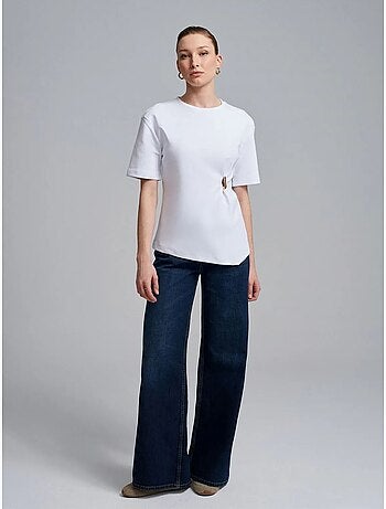 T-shirt femme à col rond et manches courtes dilvin