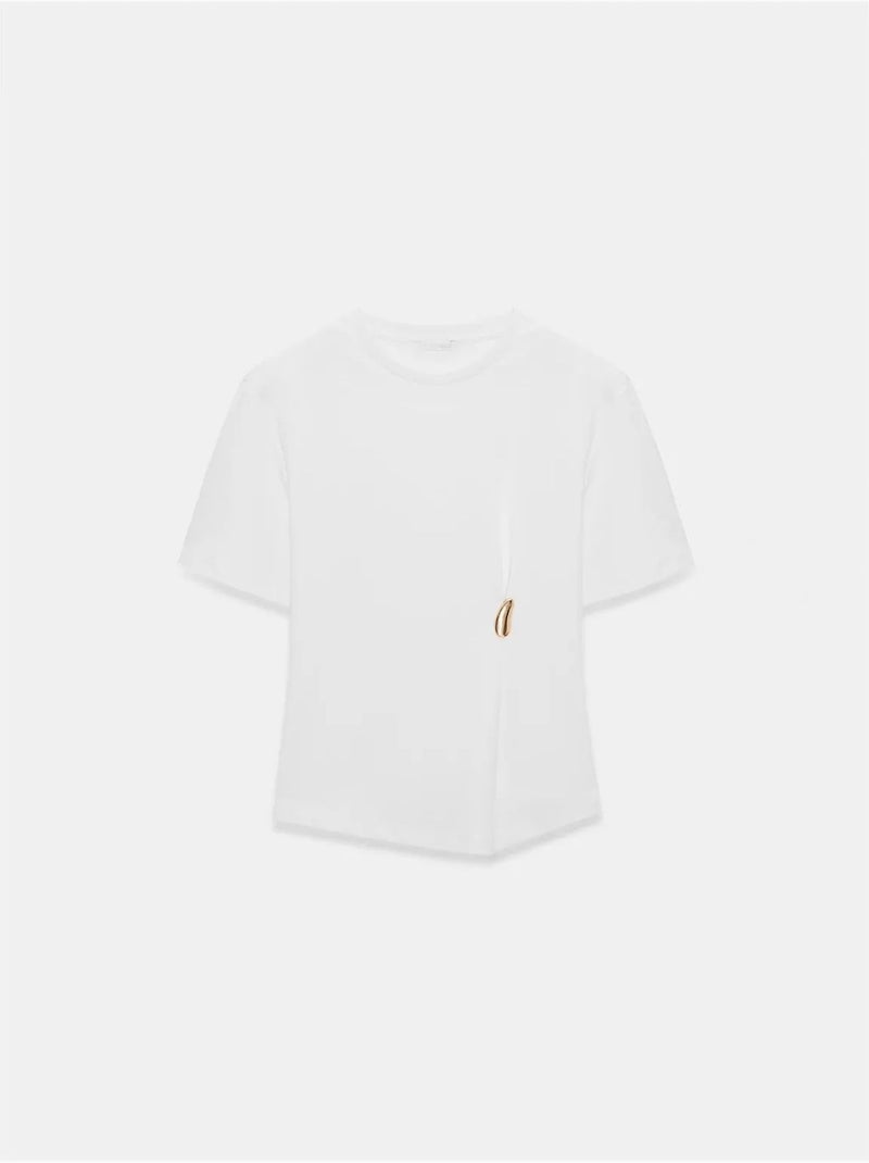 T-shirt femme à col rond et manches courtes dilvin Blanc - Kiabi
