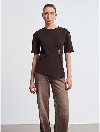 T-shirt femme à col rond et manches courtes dilvin