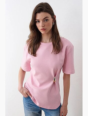 T-shirt femme à col rond et manches courtes dilvin