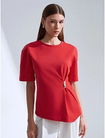 T-shirt femme à col rond et manches courtes dilvin