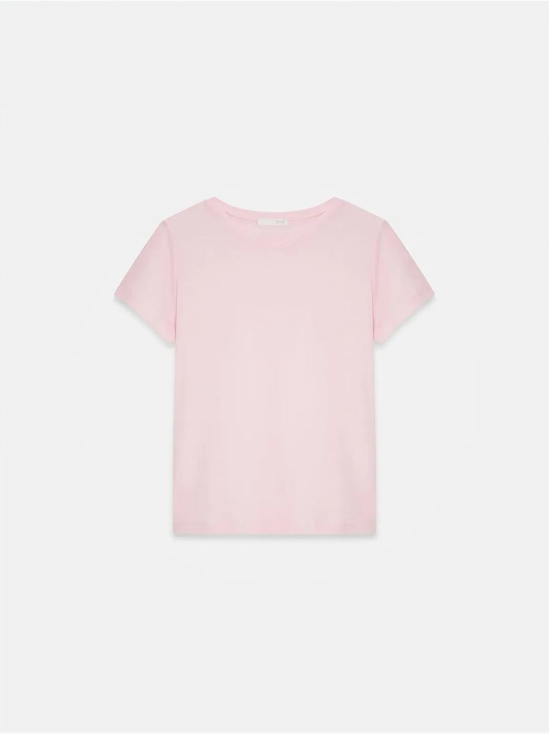 T-shirt Femme À Col Rond Et Manches Courtes Rose dragée - Kiabi
