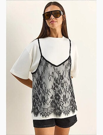 T-shirt femme à col rond lucci