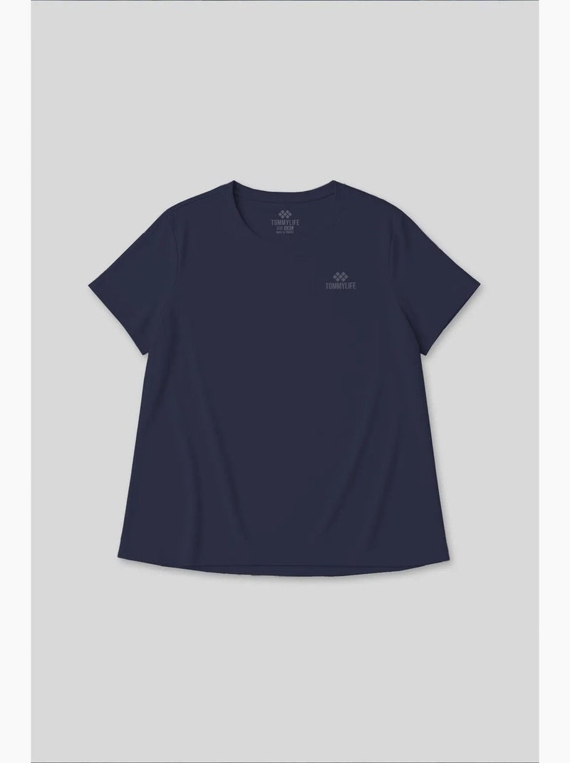T-shirt femme à col rond tommy Bleu Gris Noir - Kiabi