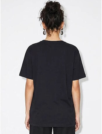 T-shirt femme à imprimé abstrait et col v lucci