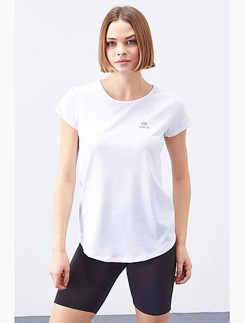 T-shirt femme à manches courtes et col rond tommy
