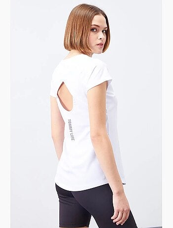 T-shirt femme à manches courtes et col rond tommy