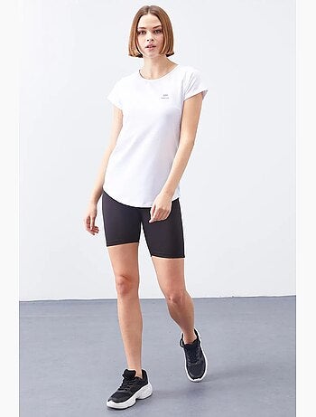 T-shirt femme à manches courtes et col rond tommy