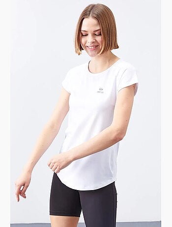 T-shirt femme à manches courtes et col rond tommy