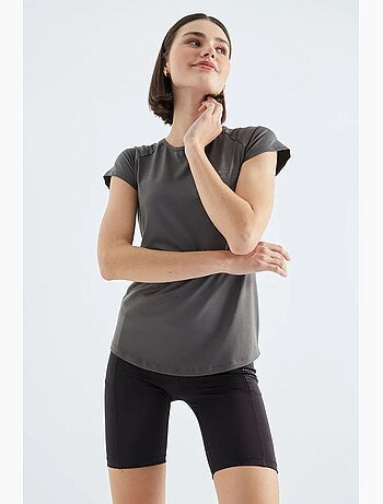 T-shirt femme à manches courtes et col rond tommy
