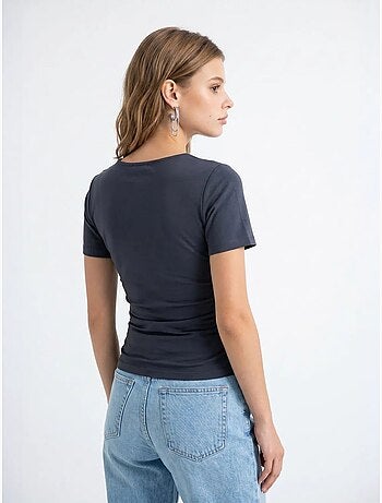 T-shirt femme ajusté à col bateau mixray