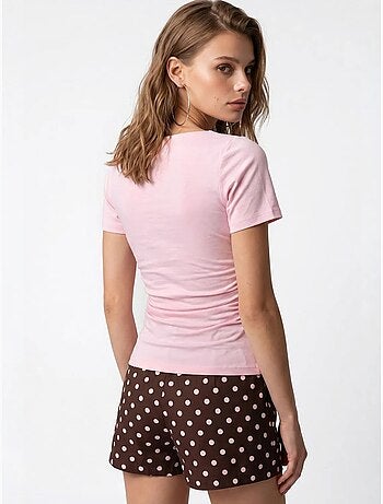 T-shirt femme ajusté à col bateau mixray