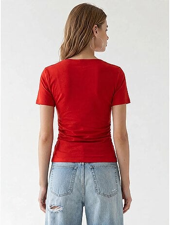 T-shirt femme ajusté à col bateau mixray