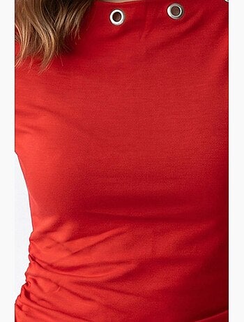 T-shirt femme ajusté à col bateau mixray