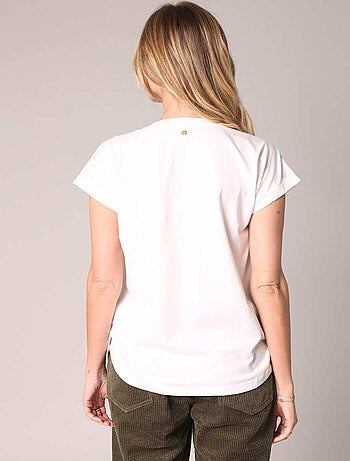 T-shirt femme avec broderie perle love 'deeluxe'