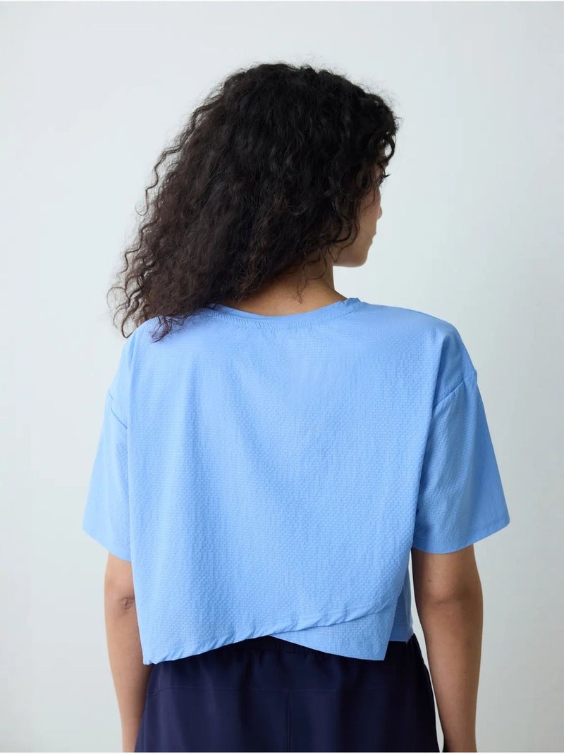 T-shirt femme avec détail au dos penti Bleu ciel - Kiabi