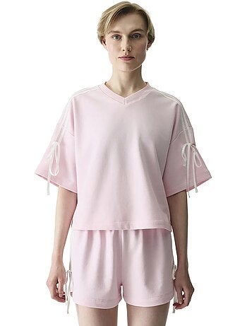 T-shirt femme avec détail nœud penti