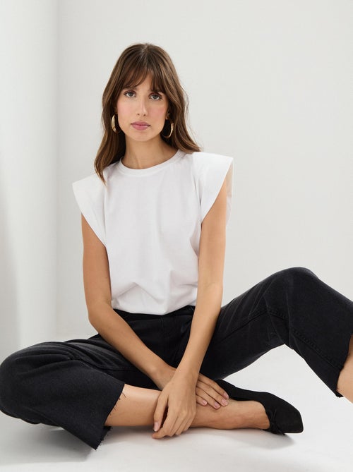 T-shirt femme avec épaulettes MO Fashion - Kiabi