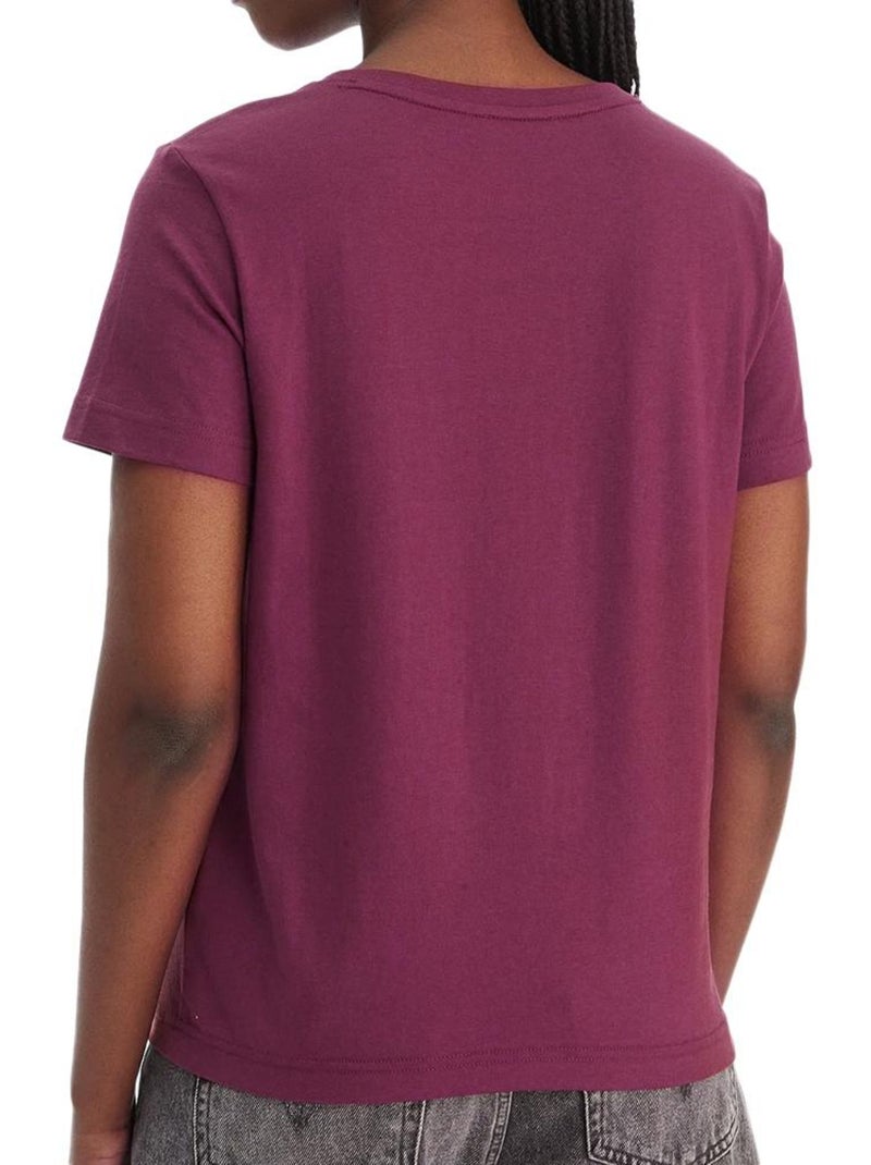 T-Shirt Femme Calvin Klein Jeans Bordeaux - Kiabi