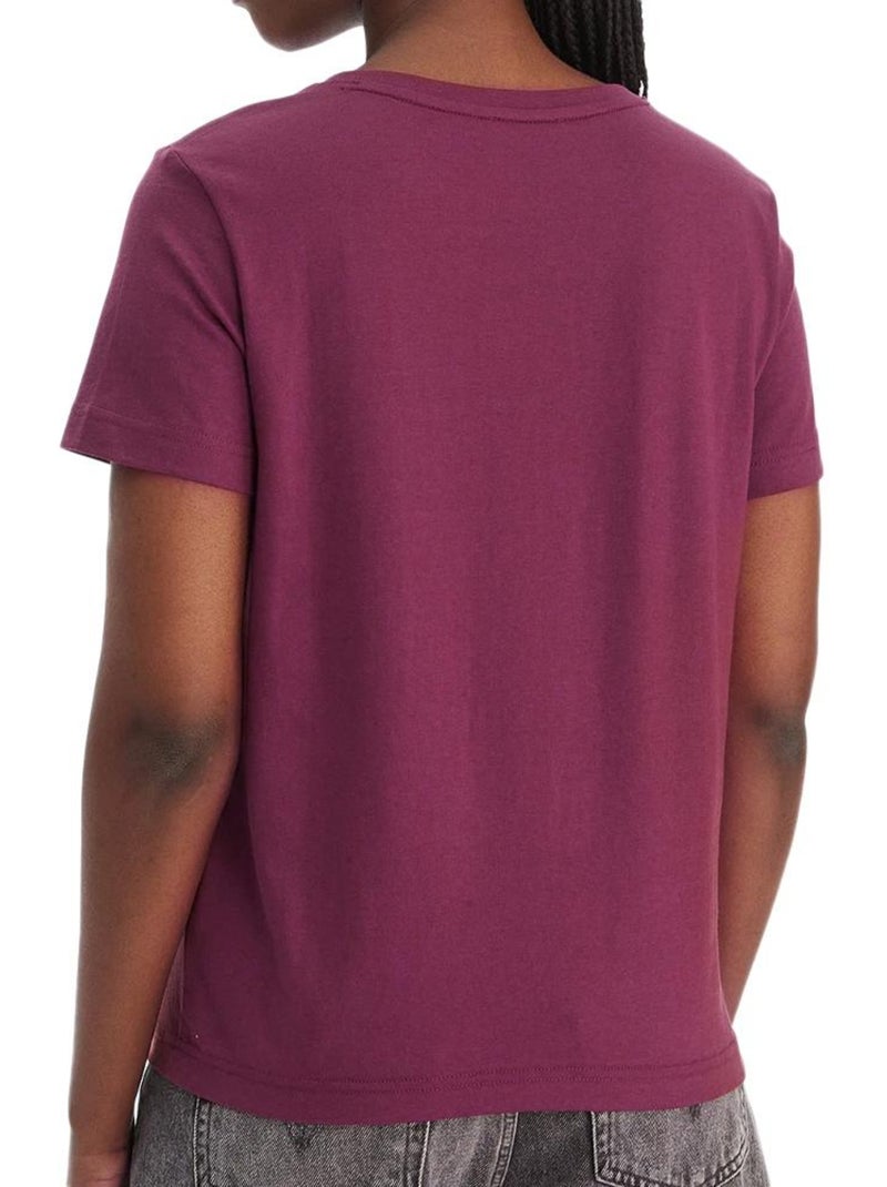 T-Shirt Femme Calvin Klein Jeans Bordeaux - Kiabi