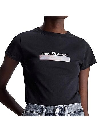 T-shirt Femme Calvin Klein Jeans Diffused Box Fitted -