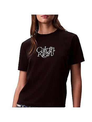 T-Shirt Femme Calvin Klein Jeans Fitted Script