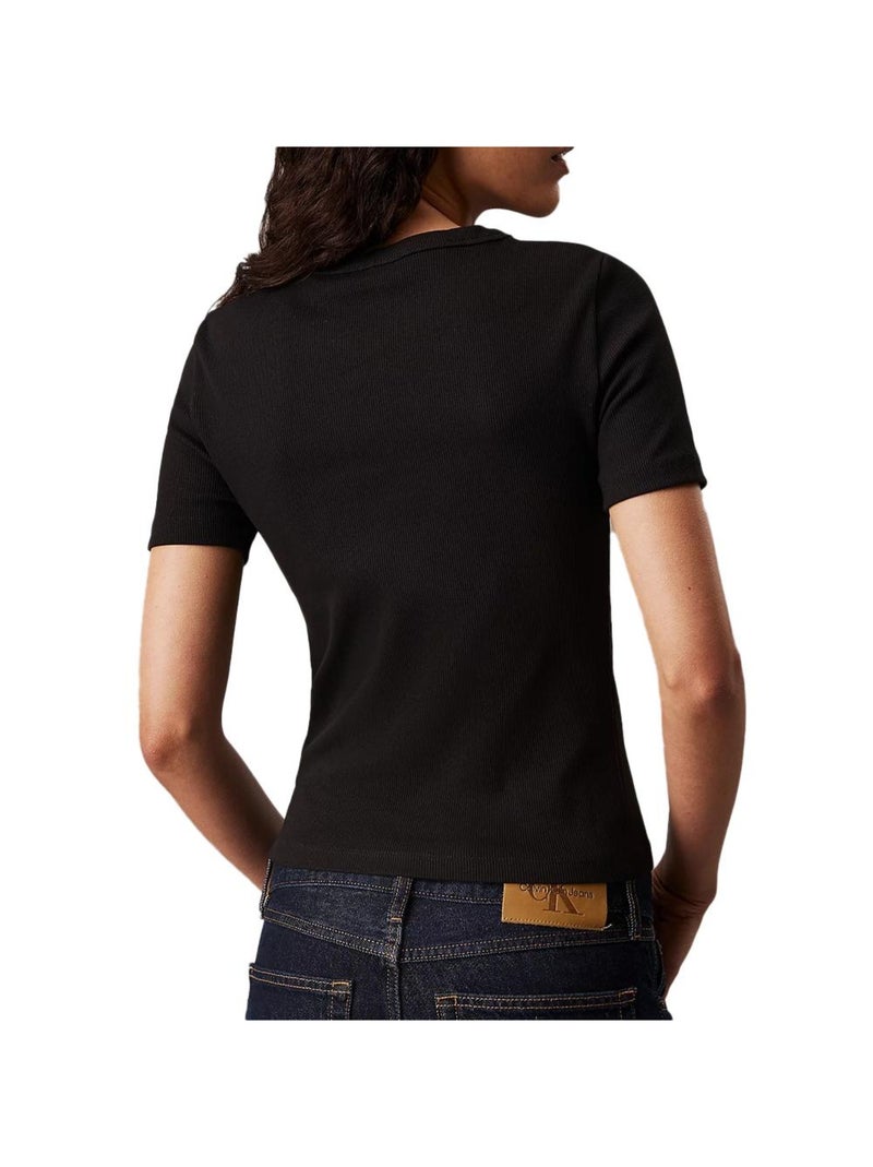 T-shirt Femme Calvin Klein Jeans Label Noir - Kiabi
