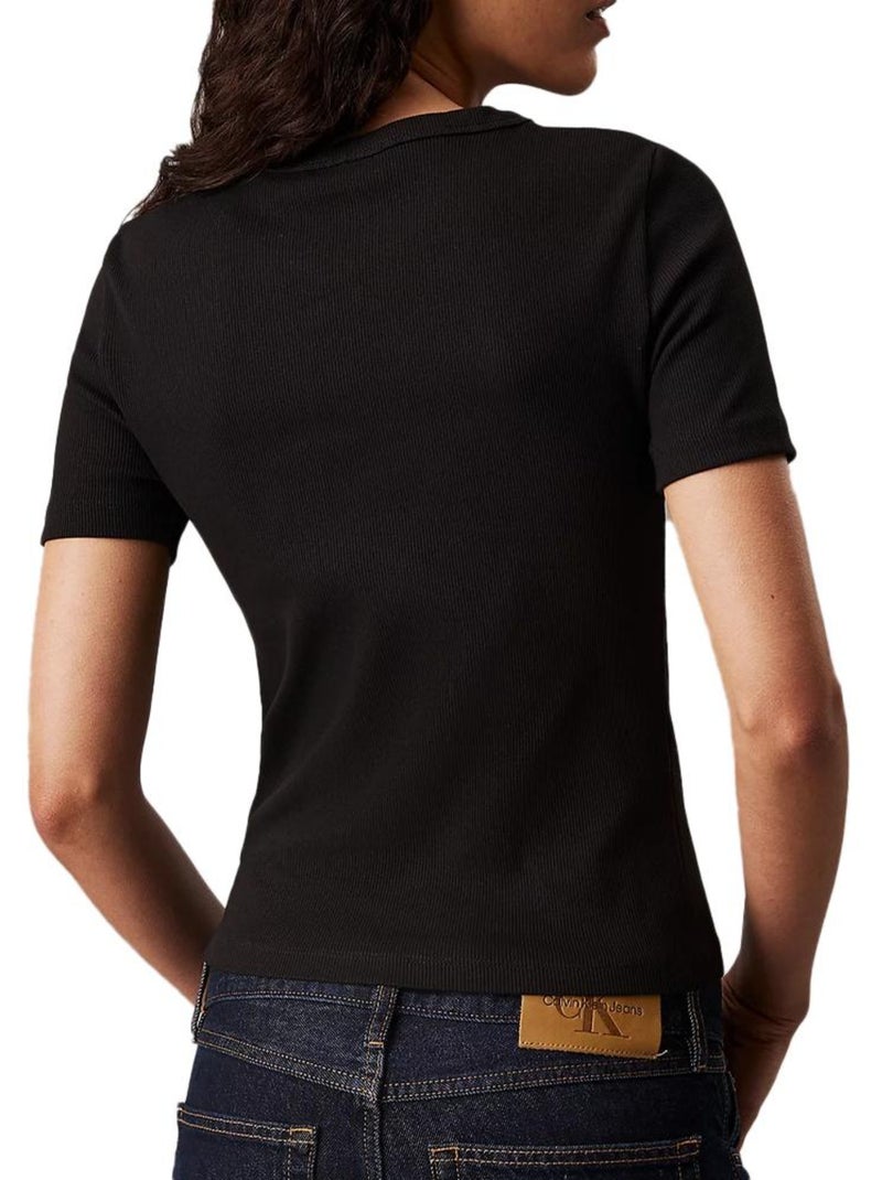T-shirt Femme Calvin Klein Jeans Label Noir - Kiabi