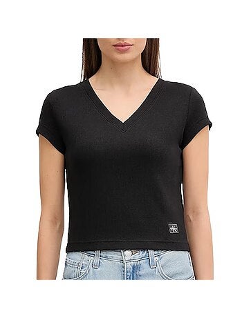 T-Shirt Femme Calvin Klein Jeans Label Ri-cloud