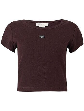 T-Shirt Mauve Femme Calvin Klein Label 2x2