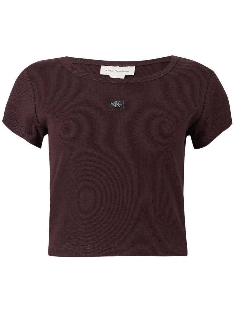 T-Shirt Femme Calvin Klein Marron cappuccino - Kiabi