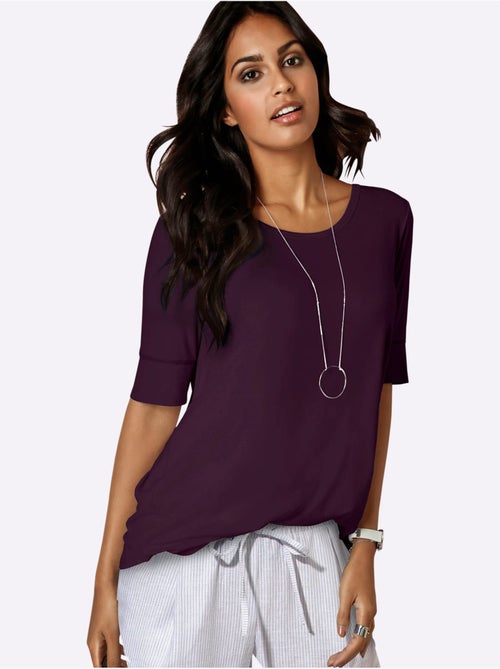 T shirt femme col rond et manches courtes - Taille standard - Witt - Kiabi