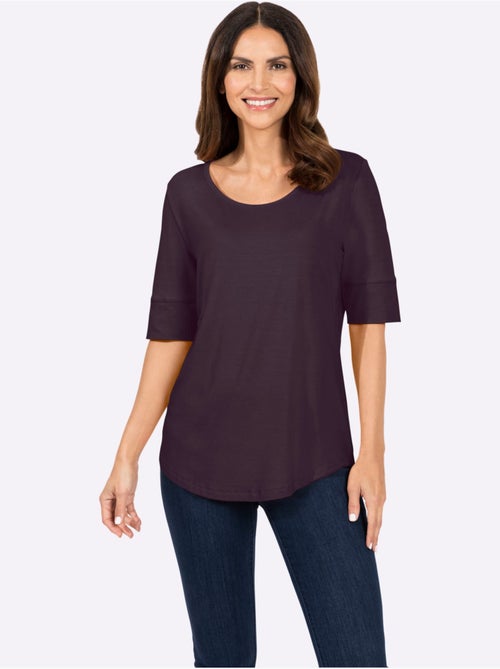 T shirt femme col rond et manches courtes - Taille standard - Witt - Kiabi
