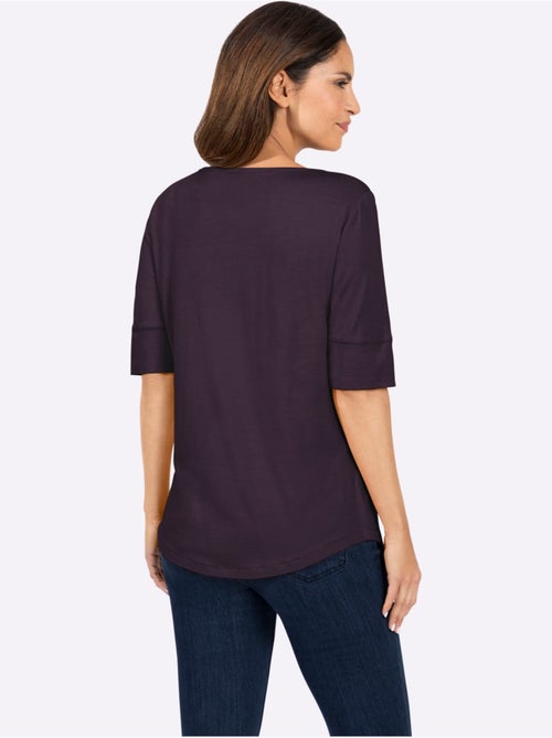 T shirt femme col rond et manches courtes - Taille standard - Witt - Kiabi