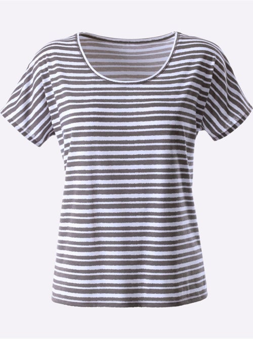 T shirt femme col rond manches courtes marinière et rayures - Taille standard - Witt - Kiabi T shirt femme col rond manches courtes marinière et rayures - Taille standard - Witt - Kiabi