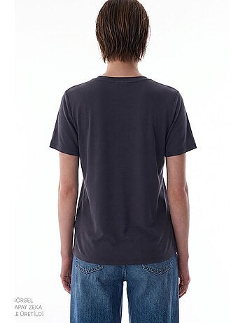 T-shirt femme col rond penti