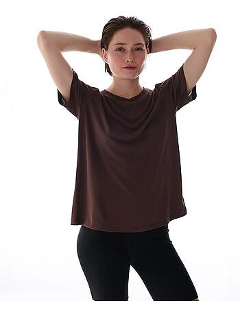T-shirt femme col rond penti