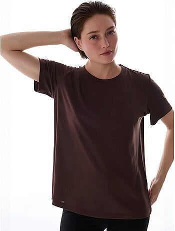 T-shirt femme col rond penti