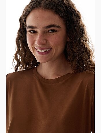 T-shirt femme col rond penti