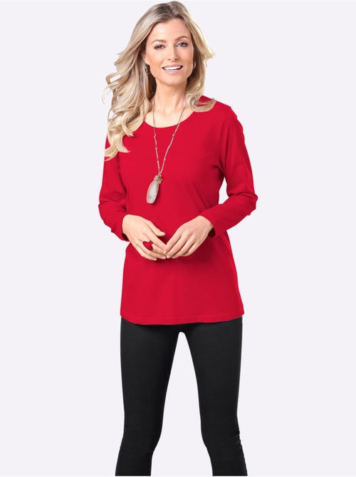 T-shirt femme confortable à manches longues en matière douce - Taille standard - Moda Vilona - Kiabi T-shirt femme confortable à manches longues en matière douce - Taille standard - Moda Vilona - Kiabi