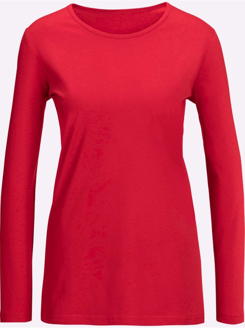 T-shirt femme confortable à manches longues en matière douce - Taille standard - Moda Vilona - Kiabi T-shirt femme confortable à manches longues en matière douce - Taille standard - Moda Vilona - Kiabi