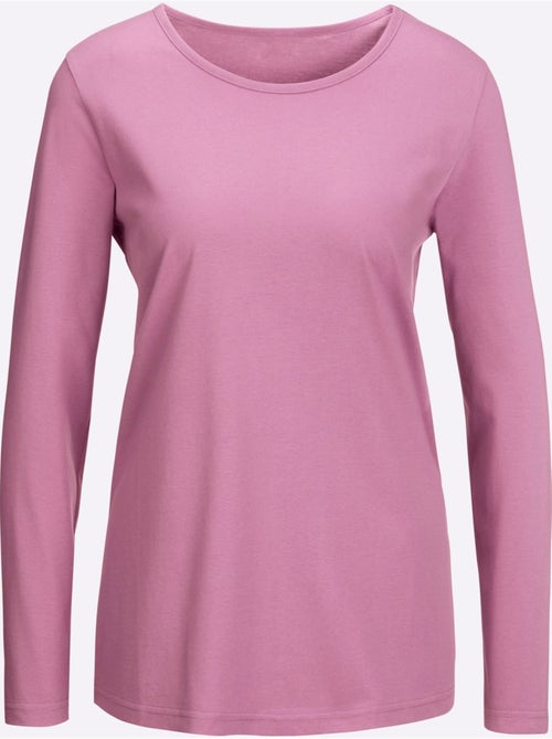 T-shirt femme confortable à manches longues et col rond - Taille standard - Moda Vilona - Kiabi T-shirt femme confortable à manches longues et col rond - Taille standard - Moda Vilona - Kiabi