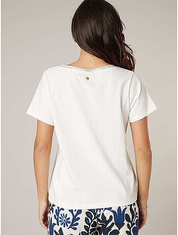 T-shirt femme coton et lin 'Deeluxe'